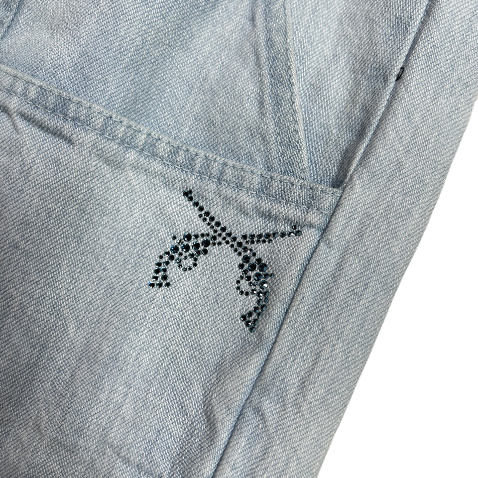 Load image into Gallery viewer, WOMENS BLEACH DENIM PANTS / BLUE