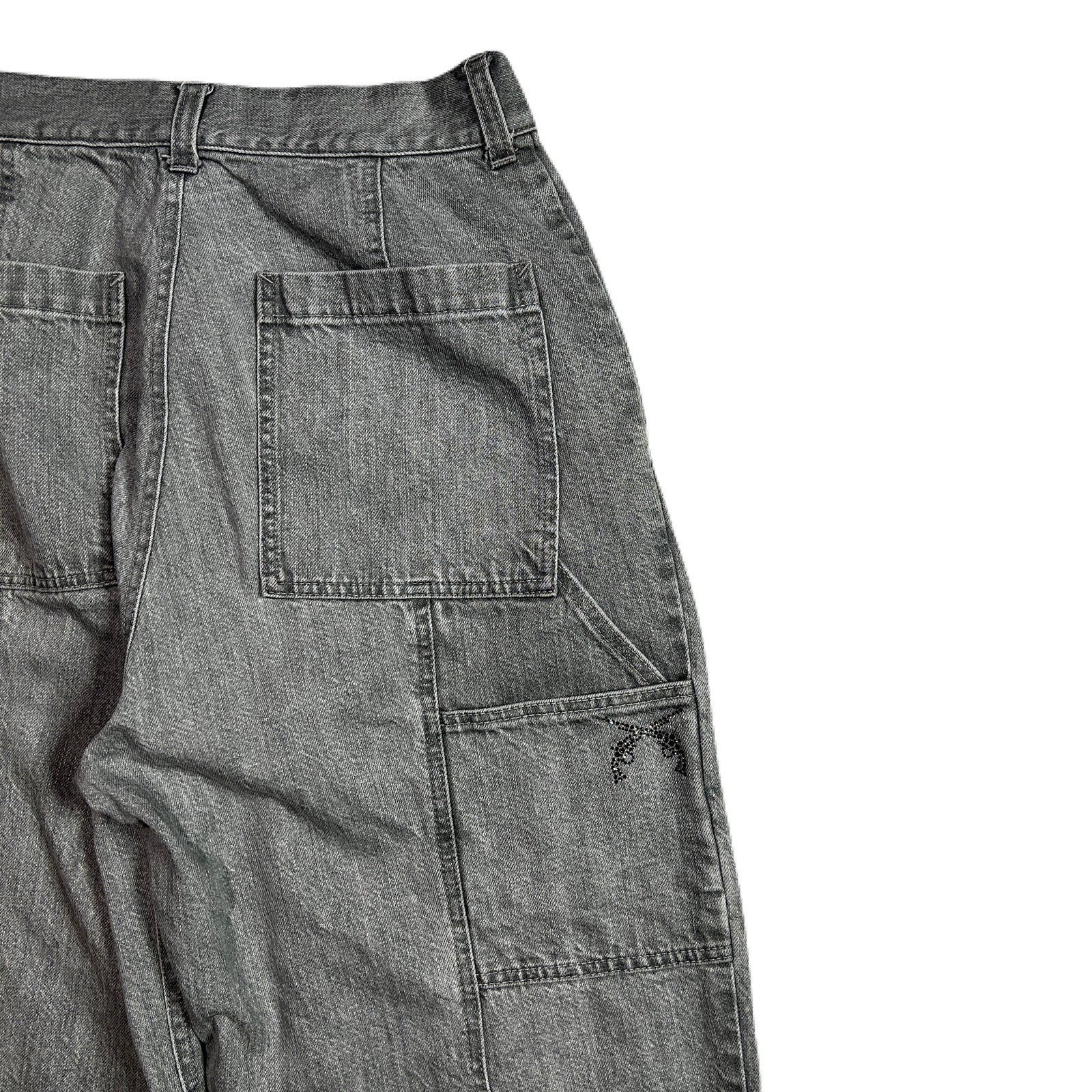 Load image into Gallery viewer, WOMENS BLEACH DENIM PANTS / BLACK