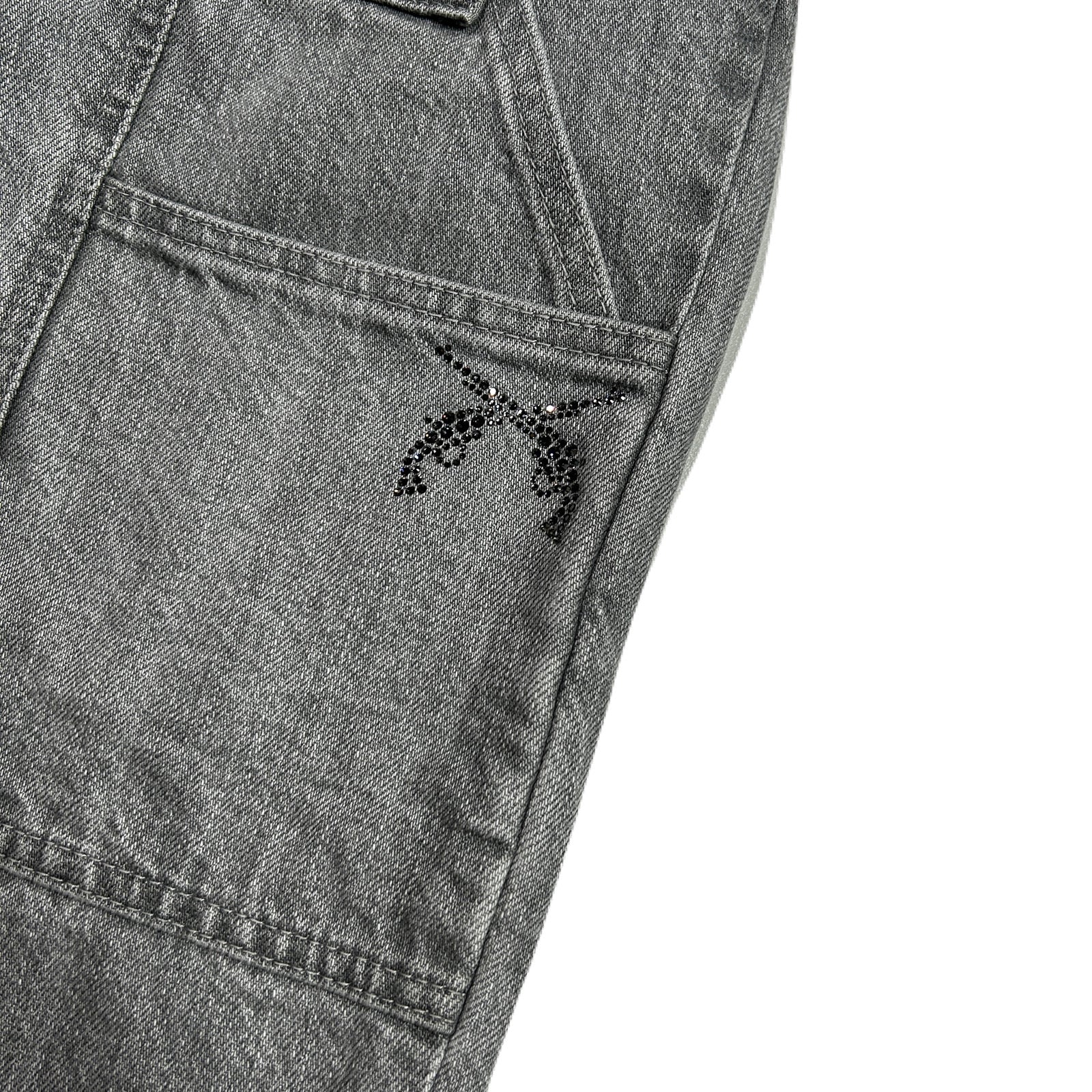 Load image into Gallery viewer, WOMENS BLEACH DENIM PANTS / BLACK