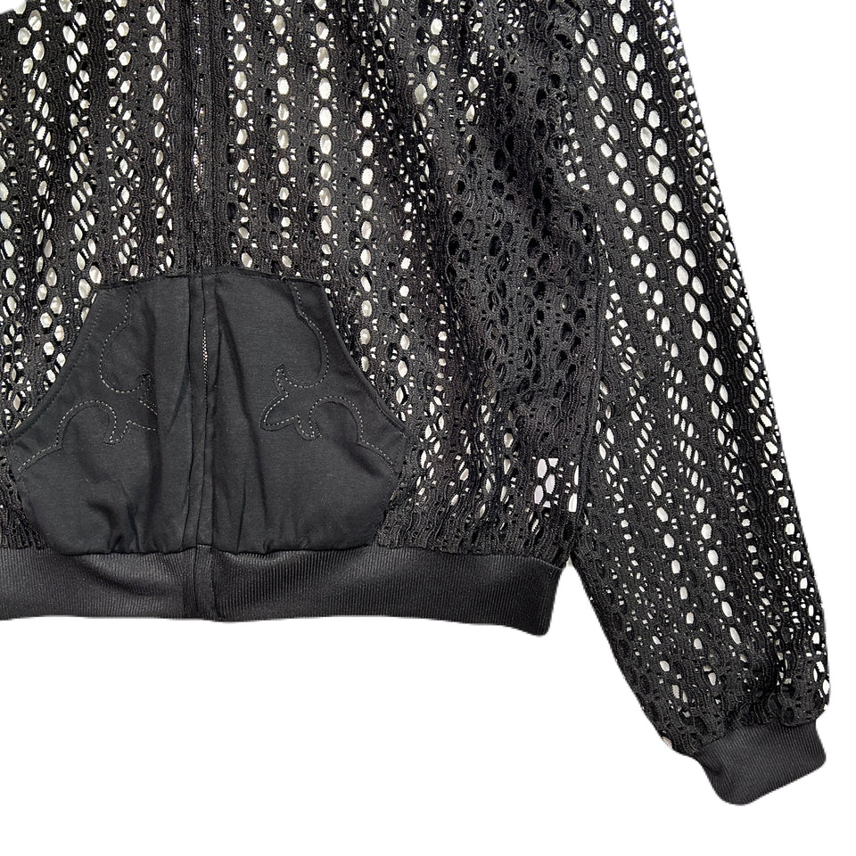 Load image into Gallery viewer, WOMENS MESH LACE HOODIE / BLACK