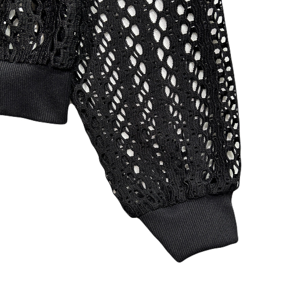 Load image into Gallery viewer, WOMENS MESH LACE HOODIE / BLACK