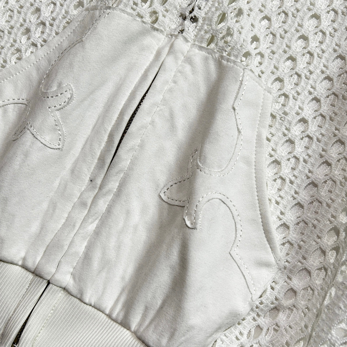 Load image into Gallery viewer, WOMENS MESH LACE HOODIE / WHITE