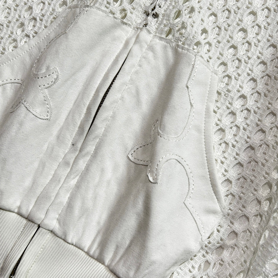 Load image into Gallery viewer, WOMENS MESH LACE HOODIE / WHITE