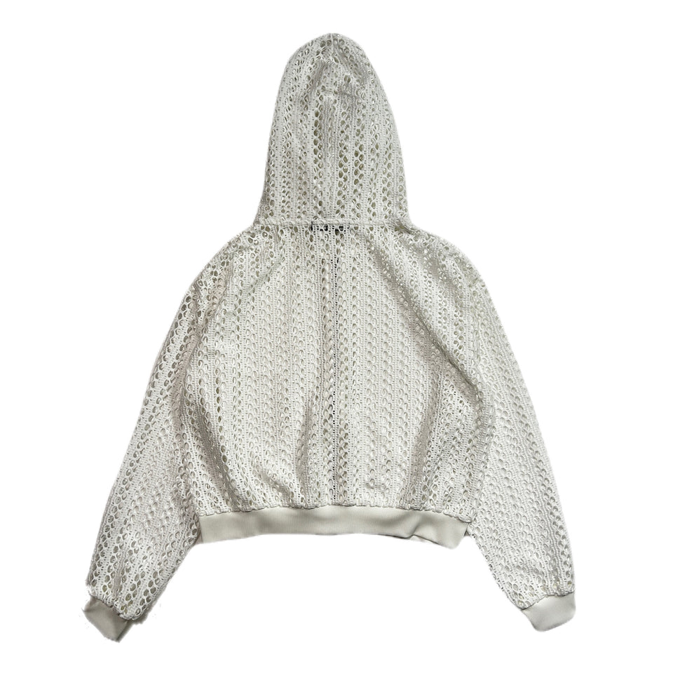Load image into Gallery viewer, WOMENS MESH LACE HOODIE / WHITE