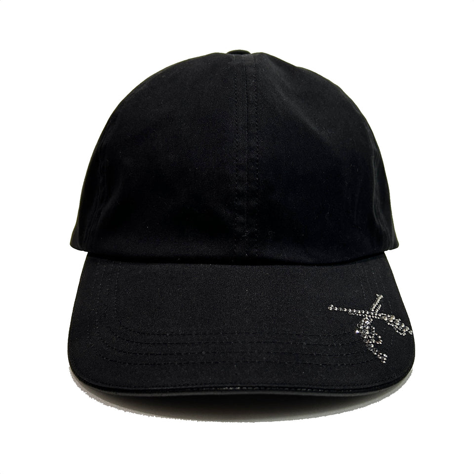 Load image into Gallery viewer, CROSSGUN CUT CRYSTAL BB CAP / BLACK*SILVER SHADE