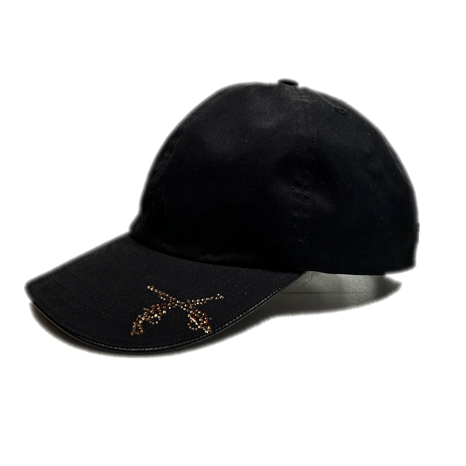 将图片加载到图库查看器,CROSSGUN CUT CRYSTAL BB CAP / BLACK*GOLD