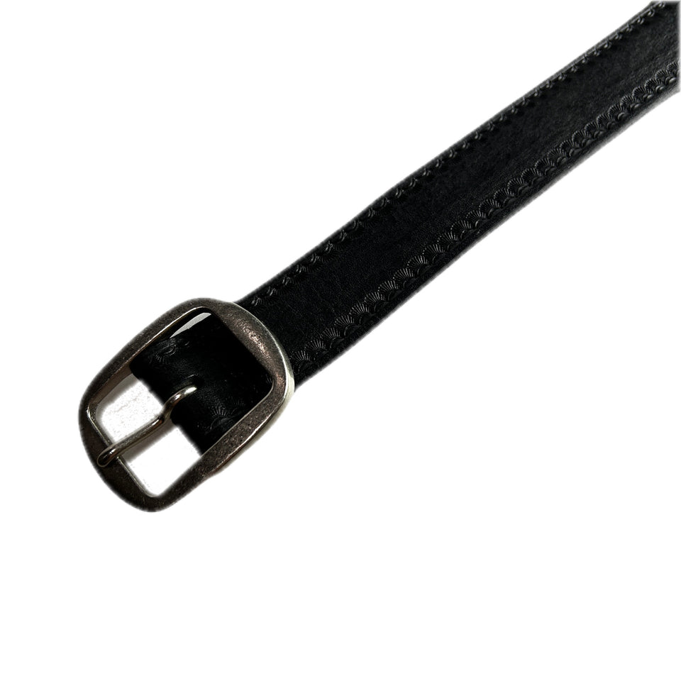 Load image into Gallery viewer, CARVING LEATHER BELT / BLACK