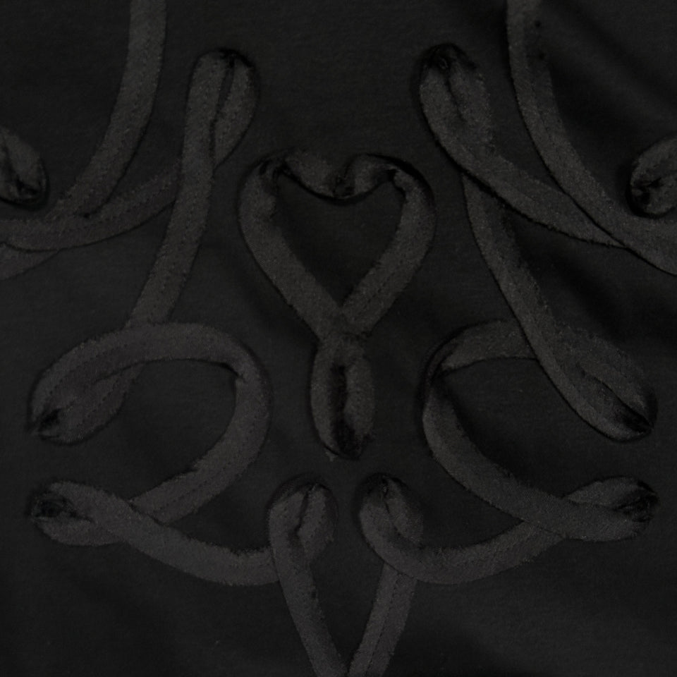 将图片加载到图库查看器,WOMENS CARD EMBROIDERY T-SHIRT / BLACK