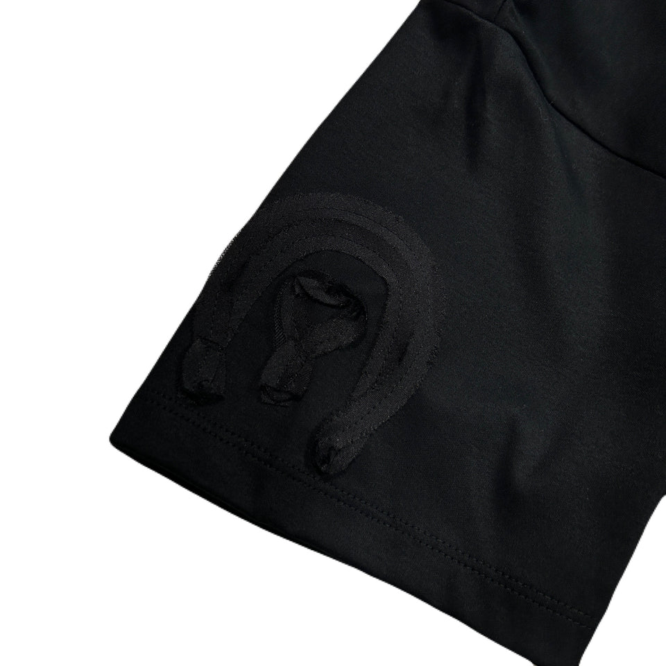 将图片加载到图库查看器,WOMENS CARD EMBROIDERY T-SHIRT / BLACK