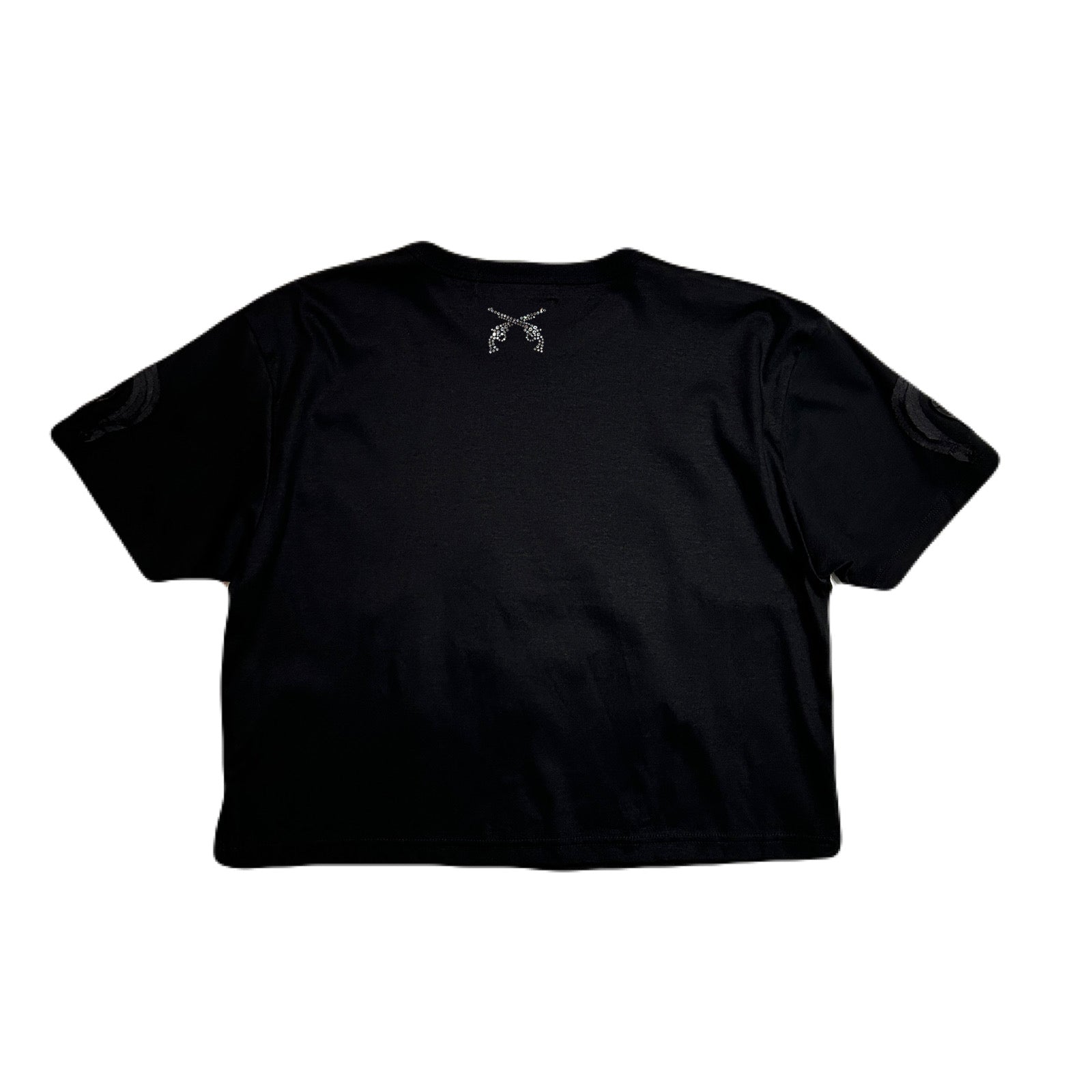 将图片加载到图库查看器,WOMENS CARD EMBROIDERY T-SHIRT / BLACK