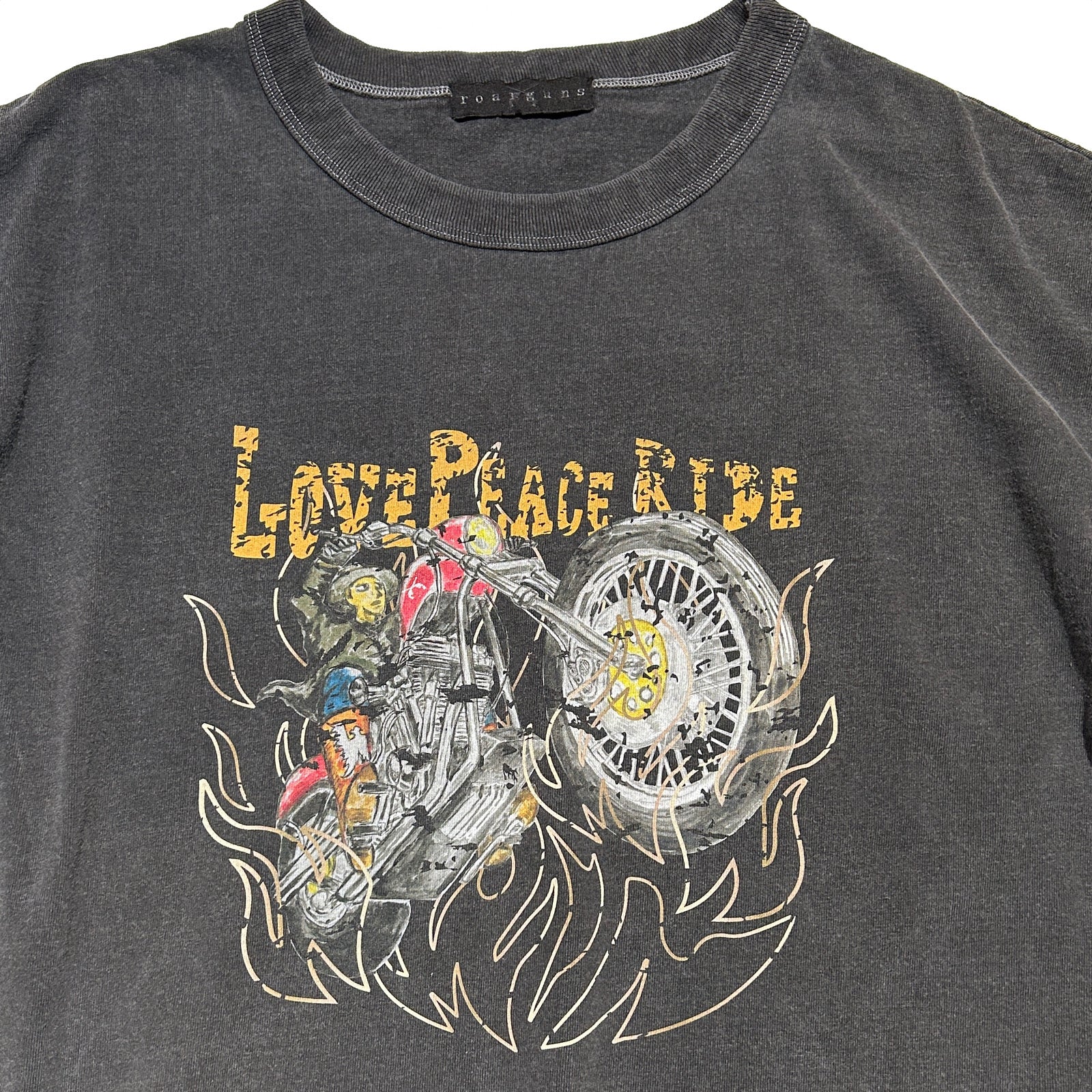 画像をギャラリービューアに読み込む, PIGMENT DYE BIKER T-SHIRT / BLACK (COLOR)