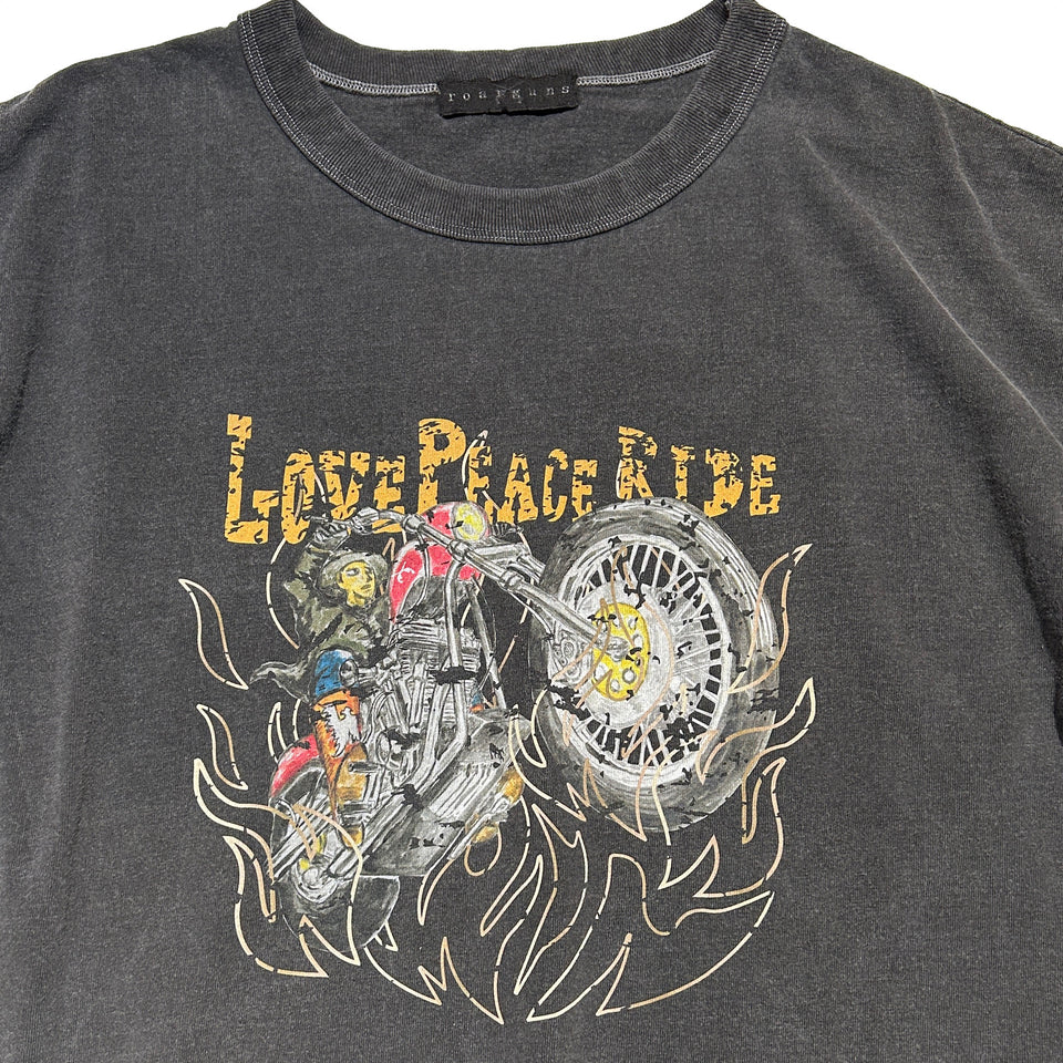 画像をギャラリービューアに読み込む, PIGMENT DYE BIKER T-SHIRT / BLACK (COLOR)