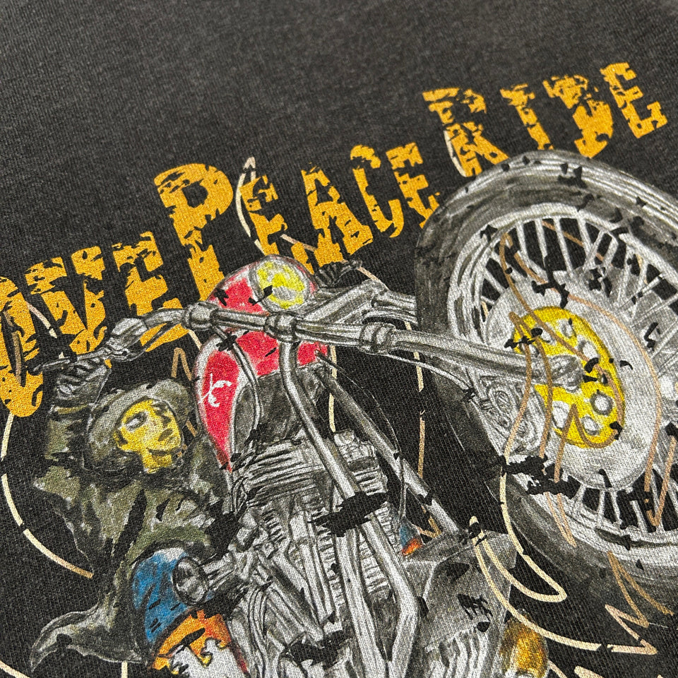 画像をギャラリービューアに読み込む, PIGMENT DYE BIKER T-SHIRT / BLACK (COLOR)