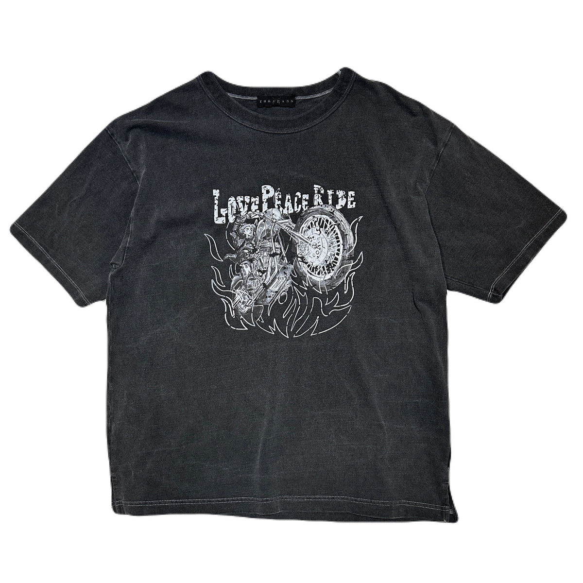 PIGMENT DYE BIKER T-SHIRT / BLACK*WHITE (MONO) – roarguns