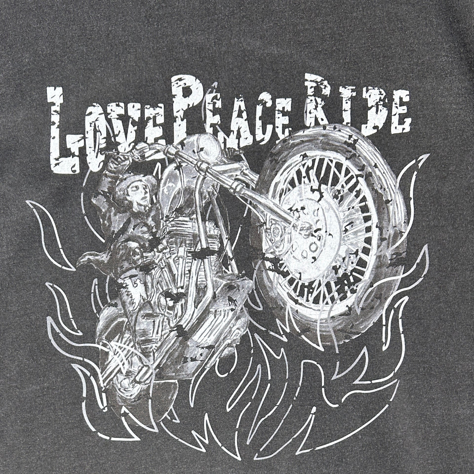 画像をギャラリービューアに読み込む, PIGMENT DYE BIKER T-SHIRT / BLACK*WHITE (MONO)
