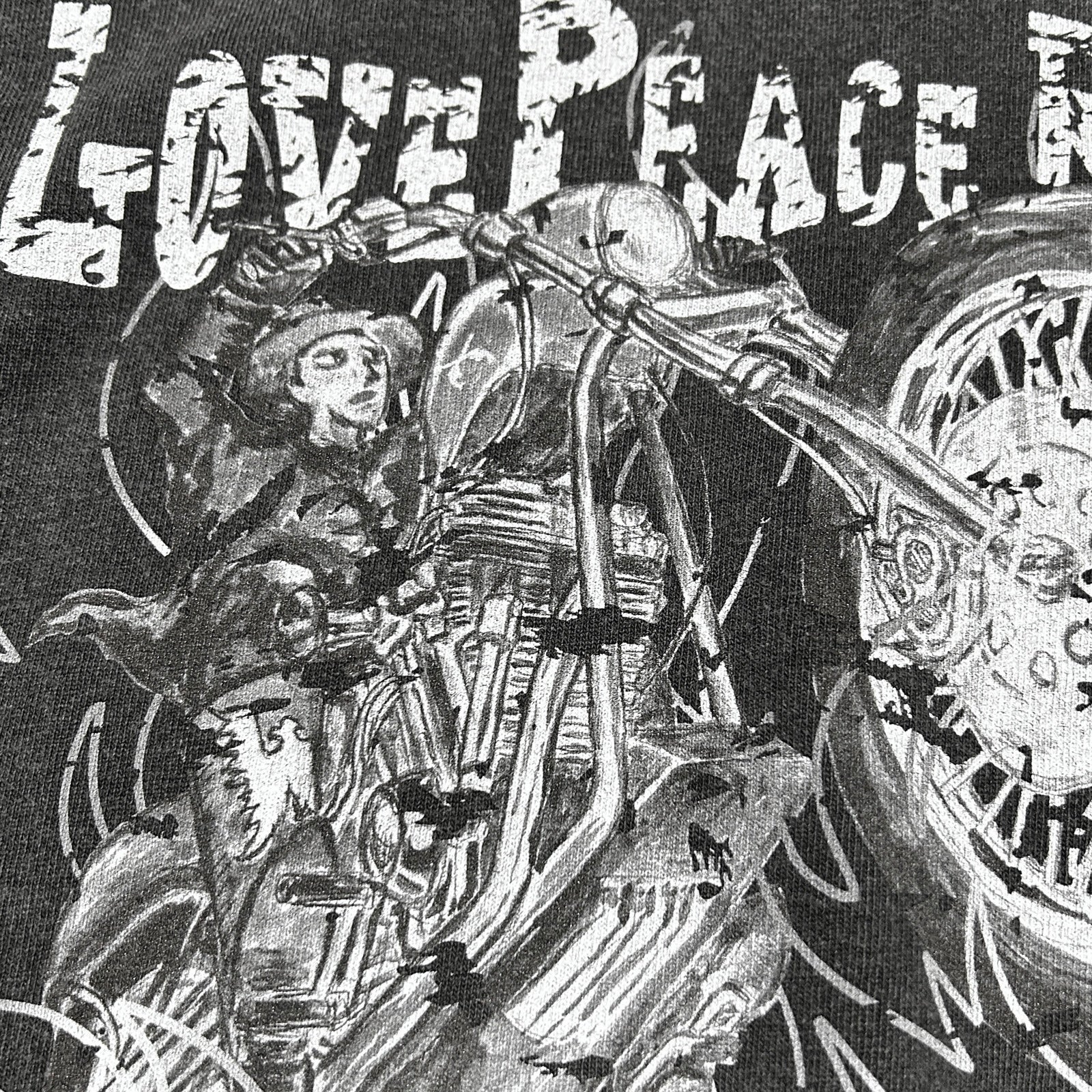 画像をギャラリービューアに読み込む, PIGMENT DYE BIKER T-SHIRT / BLACK*WHITE (MONO)