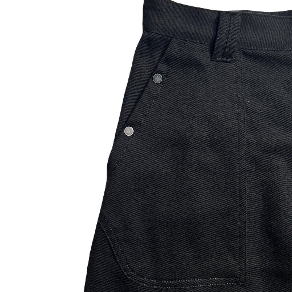 将图片加载到图库查看器,WOMEN BRUSHE DRILL SKIRT / BLACK