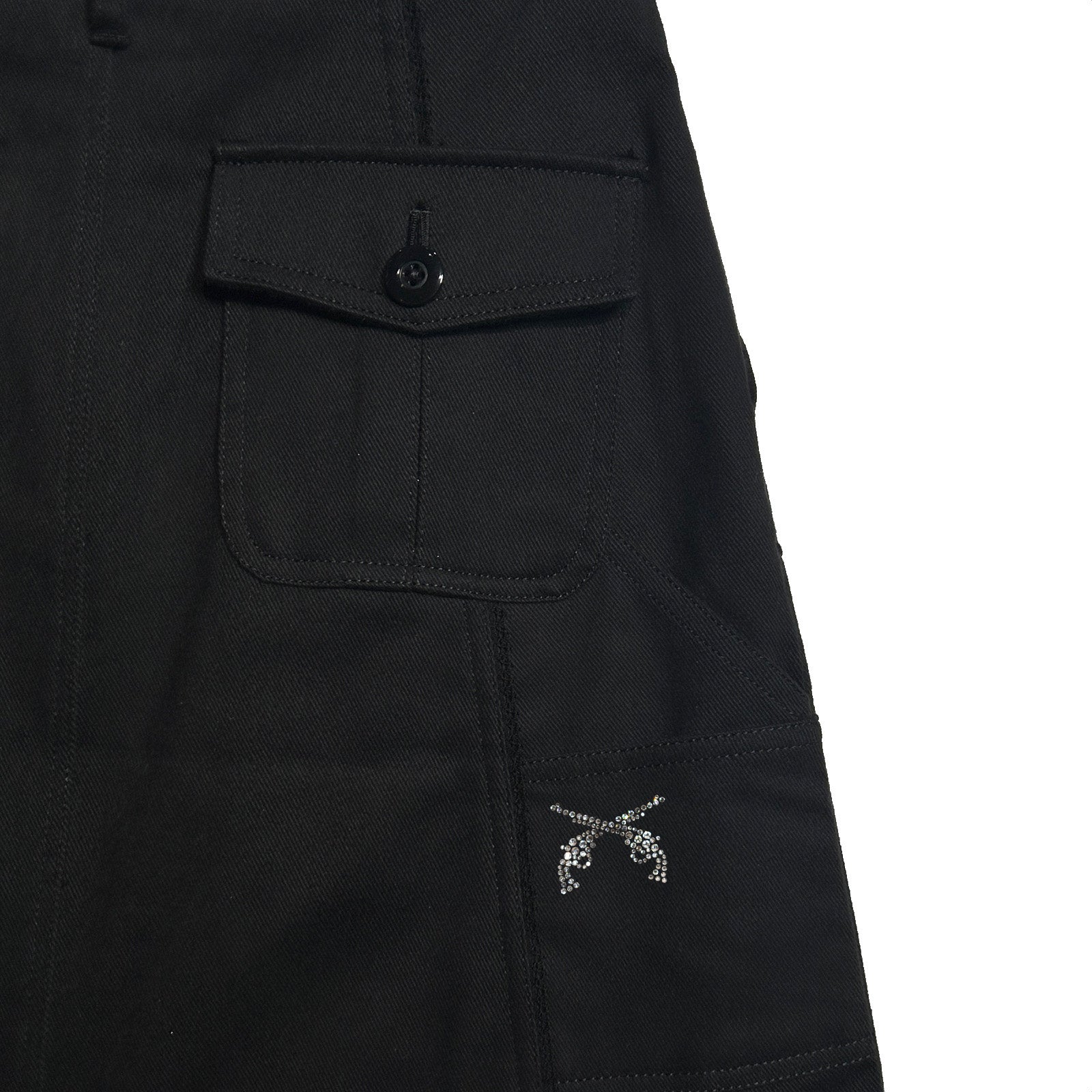 将图片加载到图库查看器,WOMEN BRUSHE DRILL SKIRT / BLACK