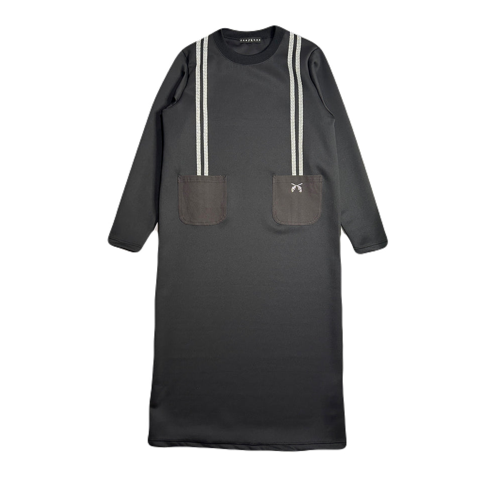 将图片加载到图库查看器,WOMEN CARDBORD JERSEY DRESS / BLACK