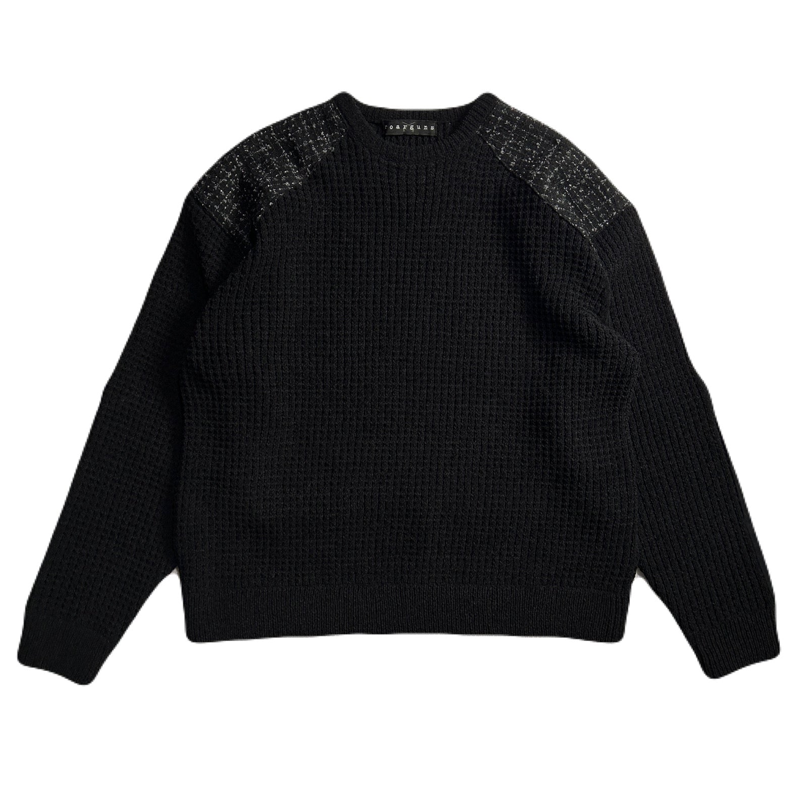 将图片加载到图库查看器,7GG WAFFLE COMMAND SWEATER / BLACK