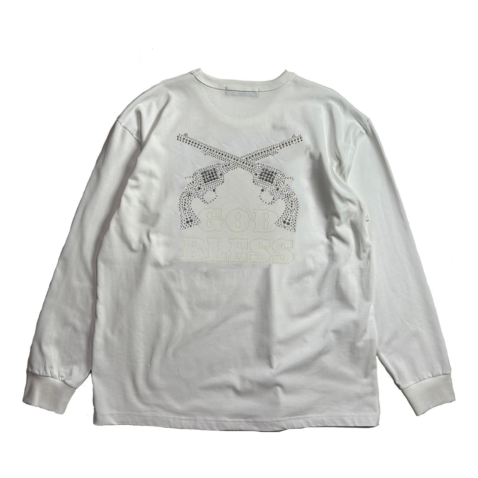 将图片加载到图库查看器,CRYSTAL CROSSGUN GOD BLESS T / WHITE