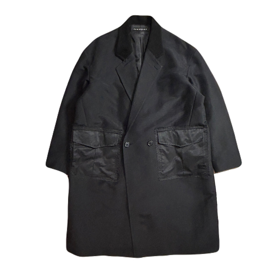 将图片加载到图库查看器,N/C CLOTH PEACH SKIN COAT / BLACK