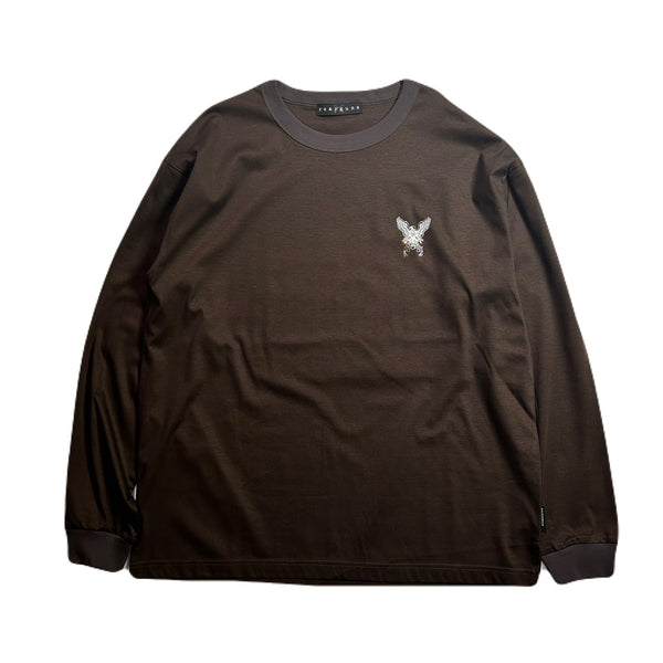 EAGLE CROSSGUN L/S T-SHIRT / BROWN