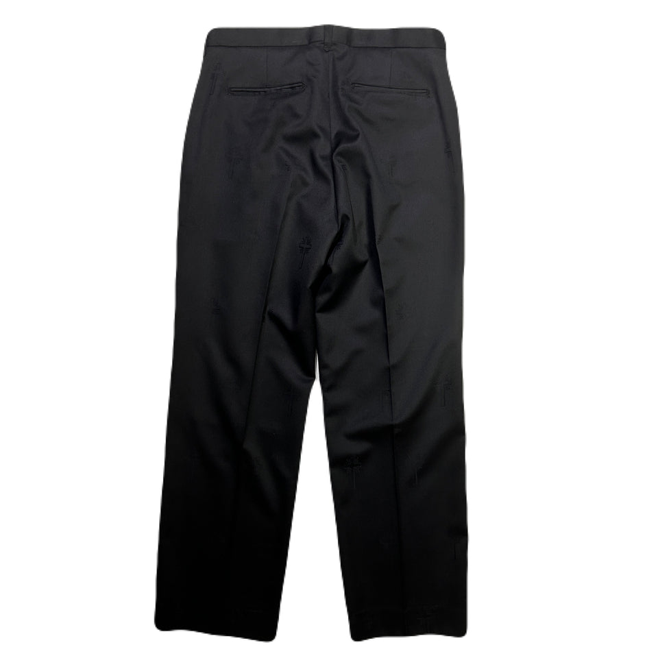 画像をギャラリービューアに読み込む, CROSS JACQUARD WOOL PANTS / BLACK