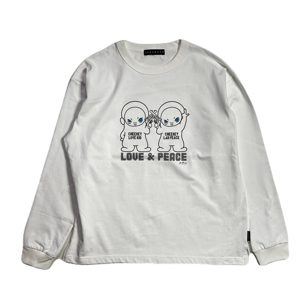 CHEEKEY PRINT L/S T-SHIRT / WHITE