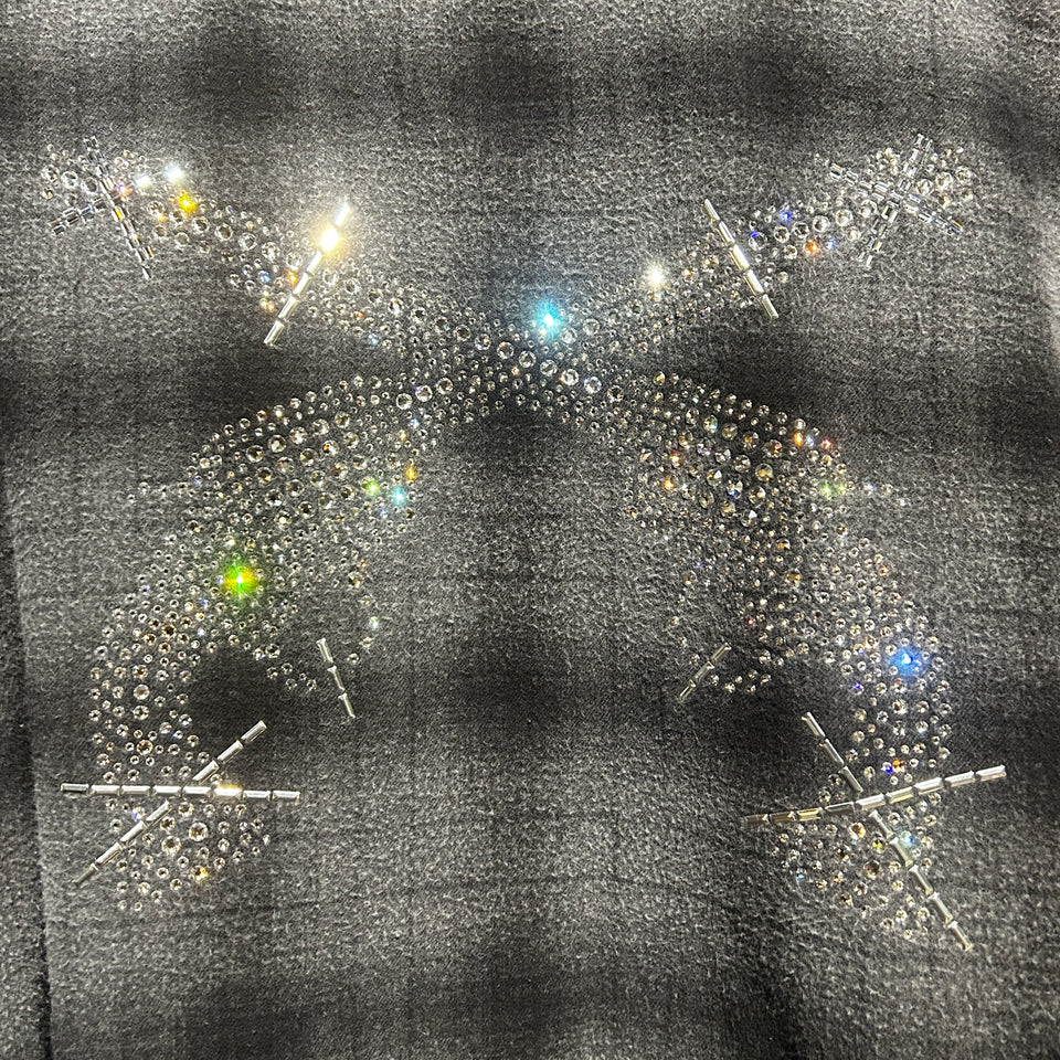 将图片加载到图库查看器,SHGGY CHECK SHIRT CRYSTAL / BLACK