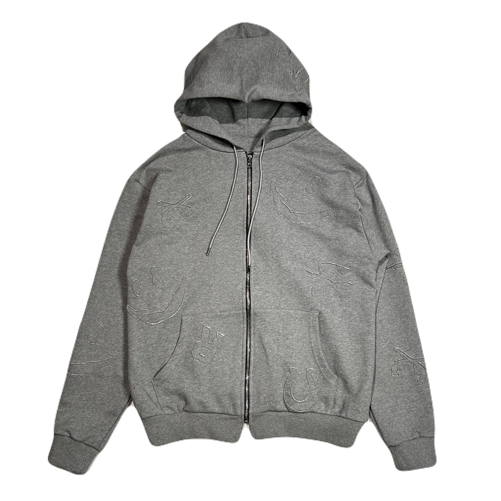 Load image into Gallery viewer, MIX EMBROIDERY PATCH HOODIE / GRAY