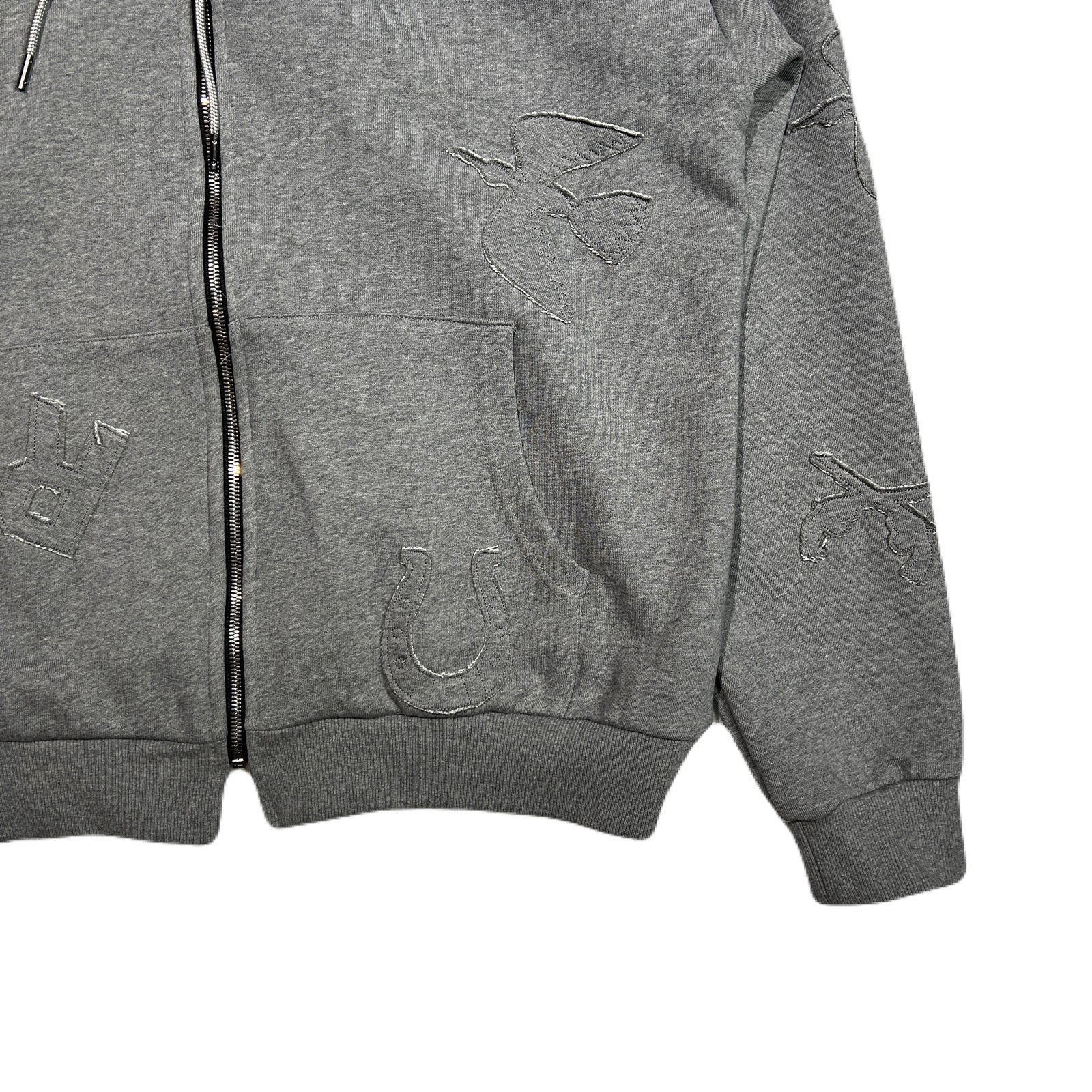 Load image into Gallery viewer, MIX EMBROIDERY PATCH HOODIE / GRAY