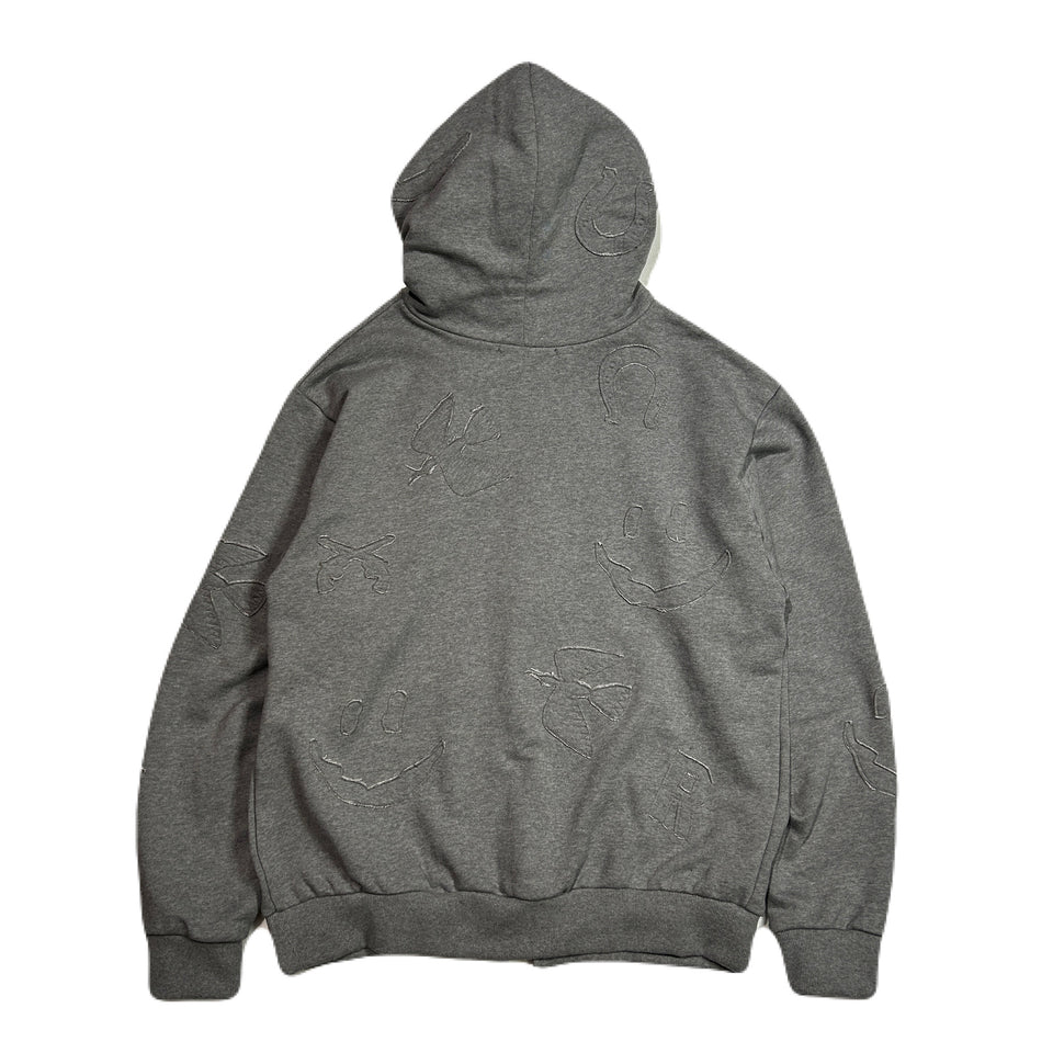 Load image into Gallery viewer, MIX EMBROIDERY PATCH HOODIE / GRAY