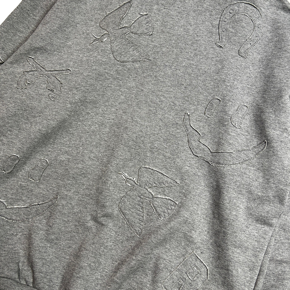 Load image into Gallery viewer, MIX EMBROIDERY PATCH HOODIE / GRAY