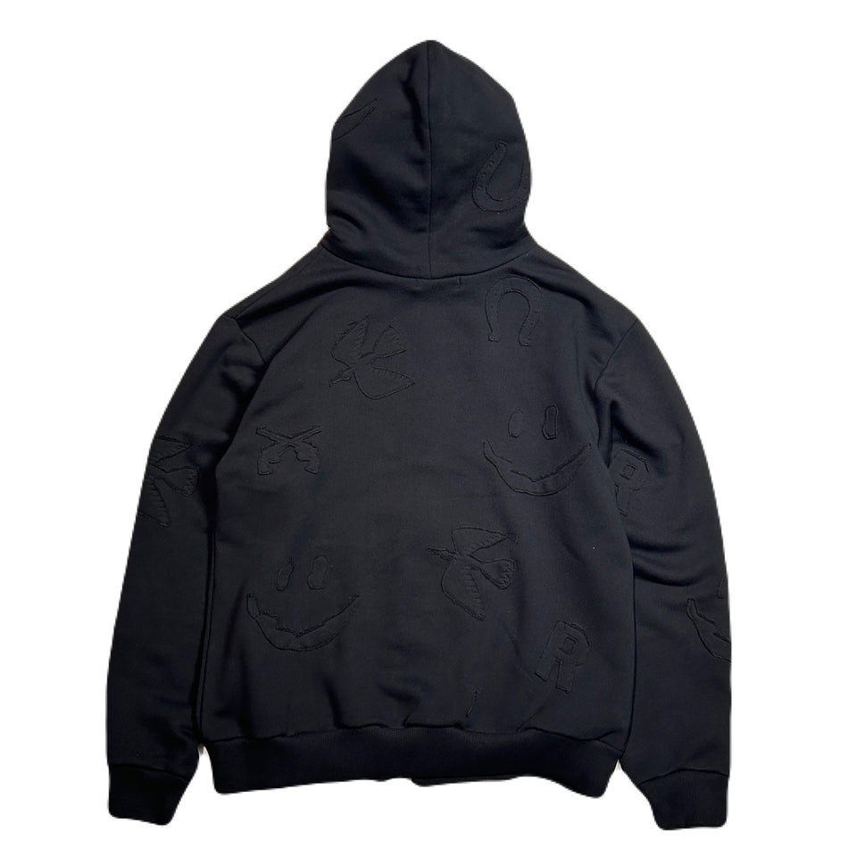 Load image into Gallery viewer, MIX EMBROIDERY PATCH HOODIE / BLACK