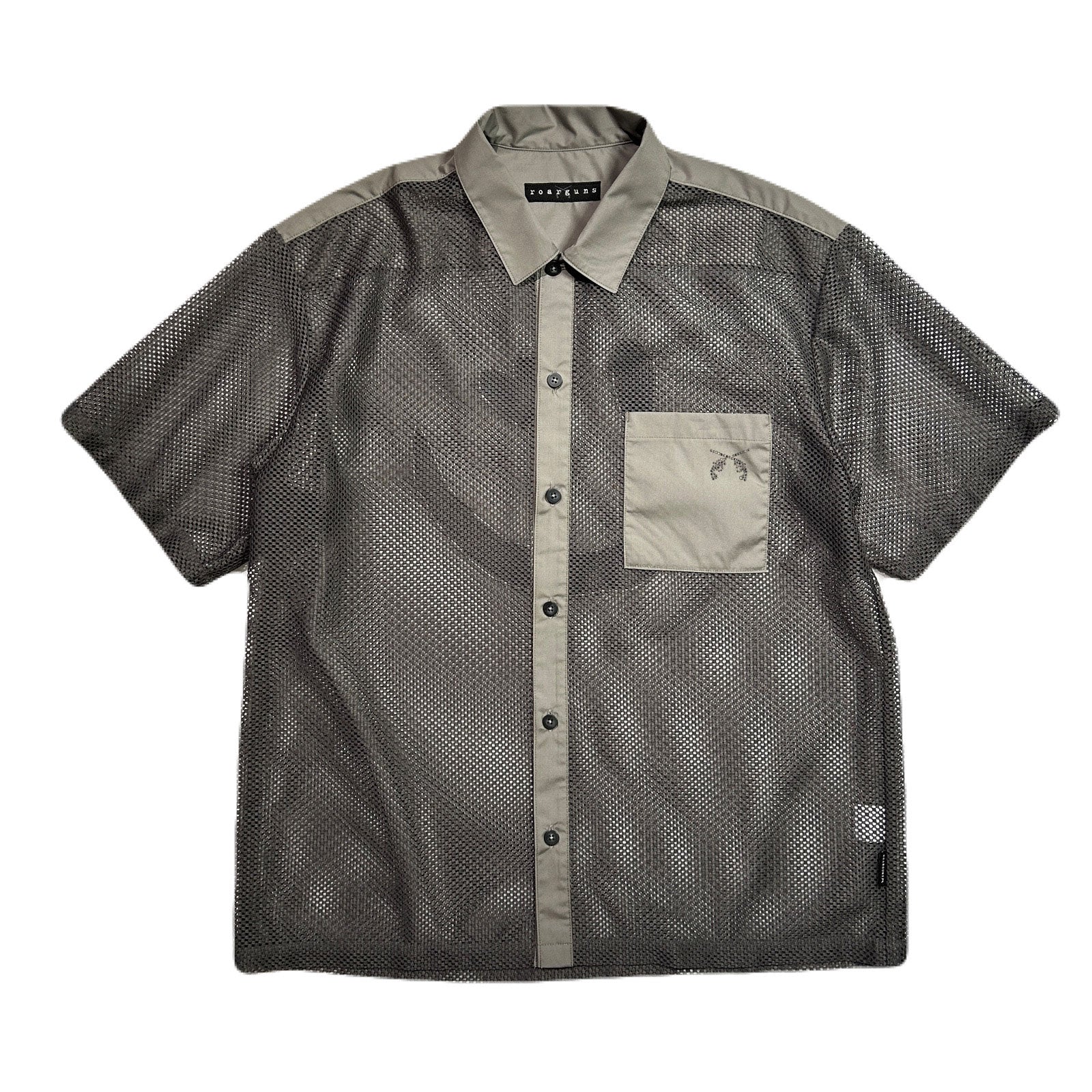 将图片加载到图库查看器,MESH SHIRT SMILE CRYSTAL / GRAY