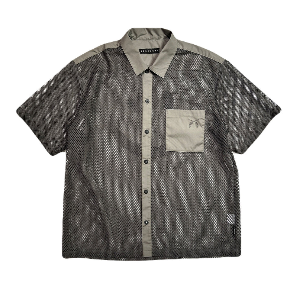 将图片加载到图库查看器,MESH SHIRT SMILE CRYSTAL / GRAY