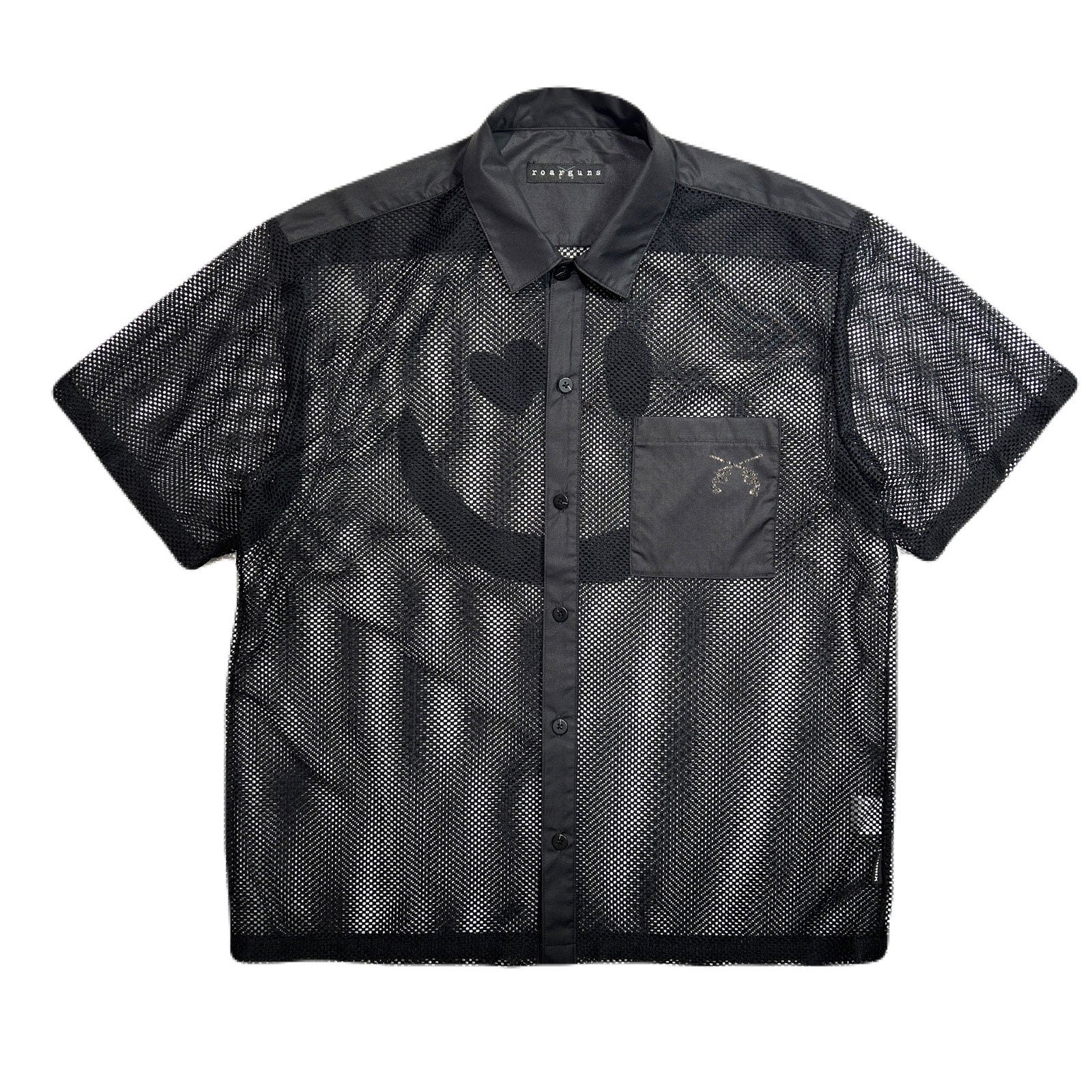 画像をギャラリービューアに読み込む, MESH SHIRT SMILE CRYSTAL / BLACK