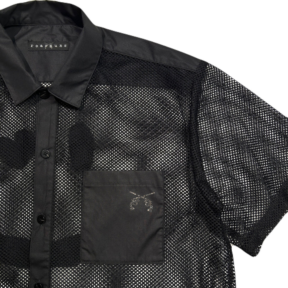画像をギャラリービューアに読み込む, MESH SHIRT SMILE CRYSTAL / BLACK