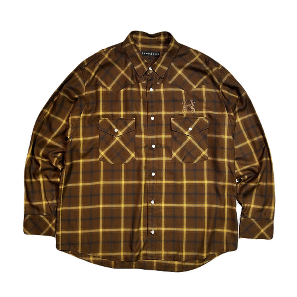 OMBRE CHECK SHIRT HORSESHOE / BROWN