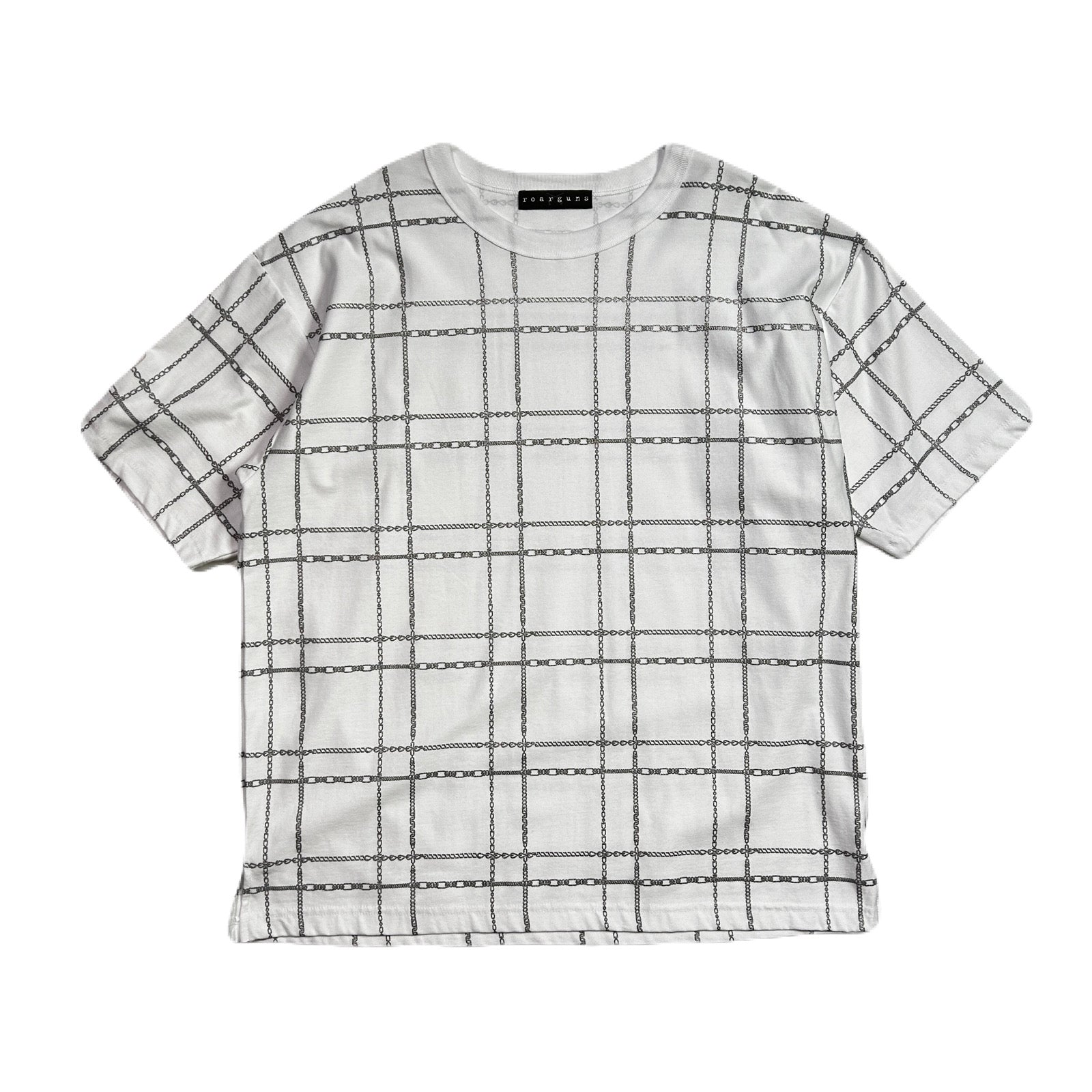 Load image into Gallery viewer, CHAIN CHECK PRINT T-SHIRT / WHITE*SILVER