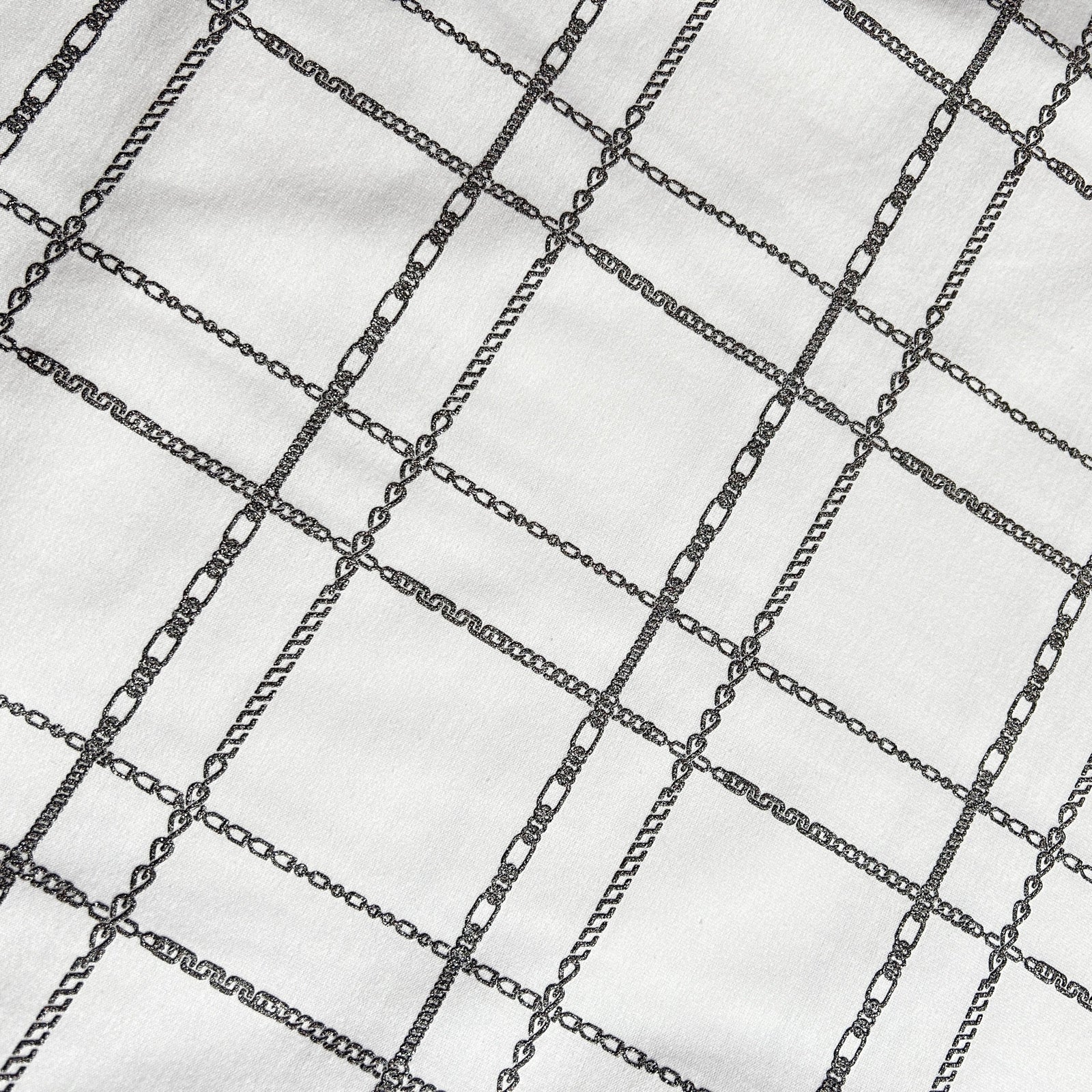 Load image into Gallery viewer, CHAIN CHECK PRINT T-SHIRT / WHITE*SILVER