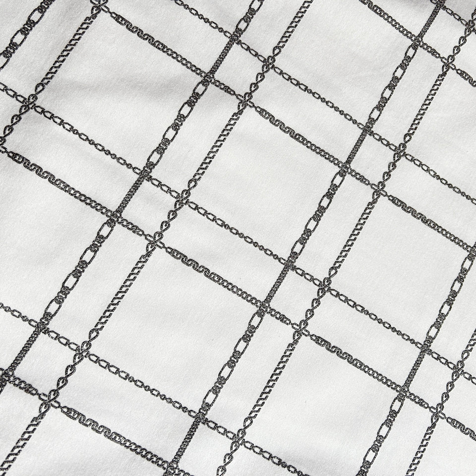 Load image into Gallery viewer, CHAIN CHECK PRINT T-SHIRT / WHITE*SILVER
