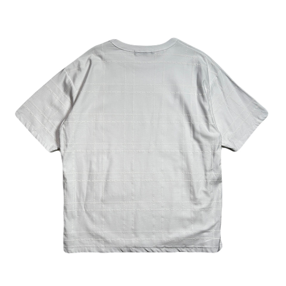 Load image into Gallery viewer, CHAIN CHECK PRINT T-SHIRT / WHITE*WHITE