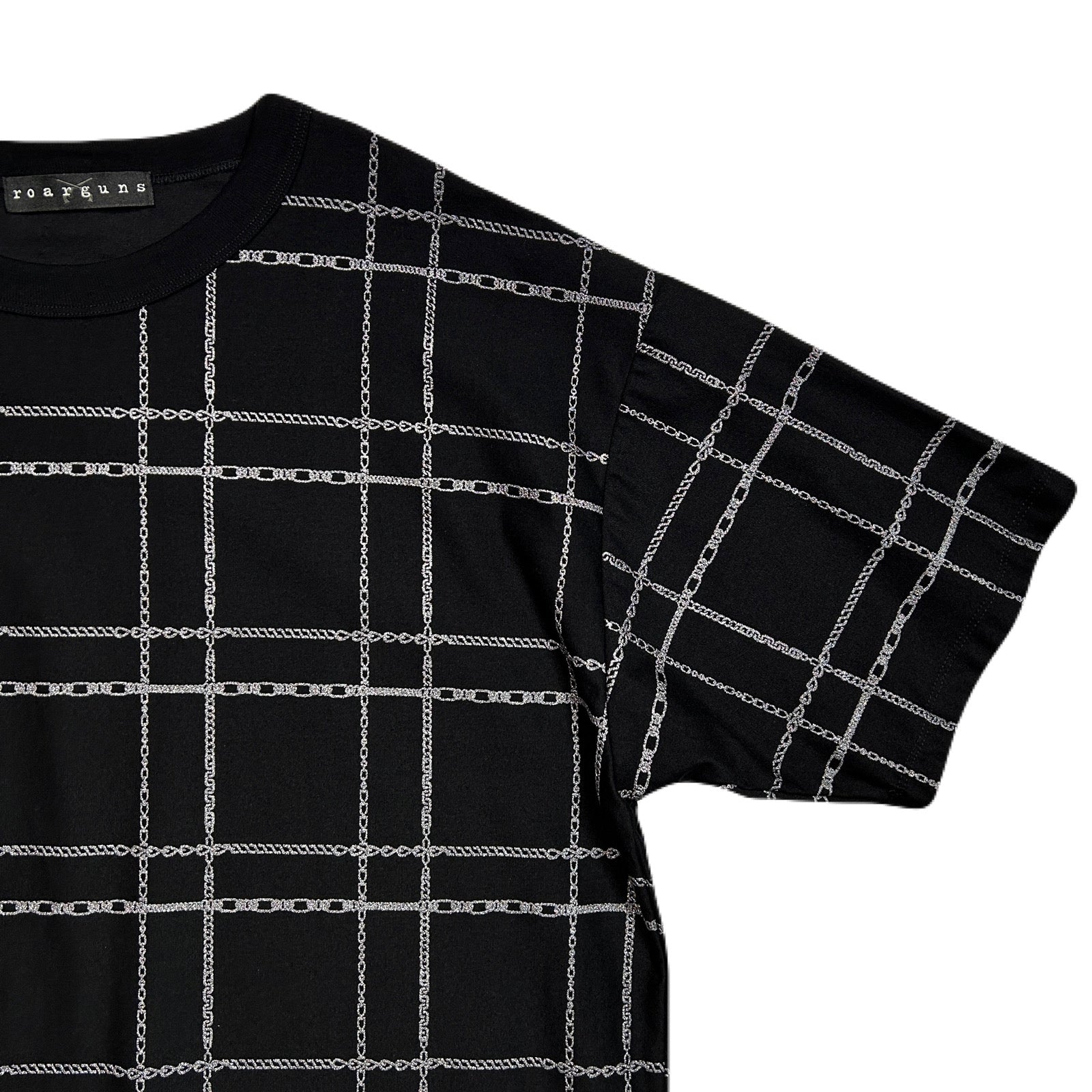 画像をギャラリービューアに読み込む, CHAIN CHECK PRINT T-SHIRT / BLACK*GUNMETAL