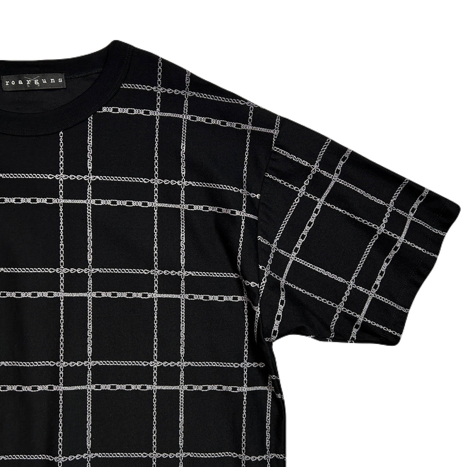 画像をギャラリービューアに読み込む, CHAIN CHECK PRINT T-SHIRT / BLACK*GUNMETAL