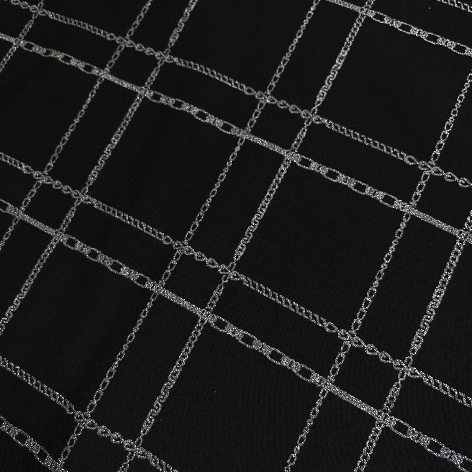 画像をギャラリービューアに読み込む, CHAIN CHECK PRINT T-SHIRT / BLACK*GUNMETAL