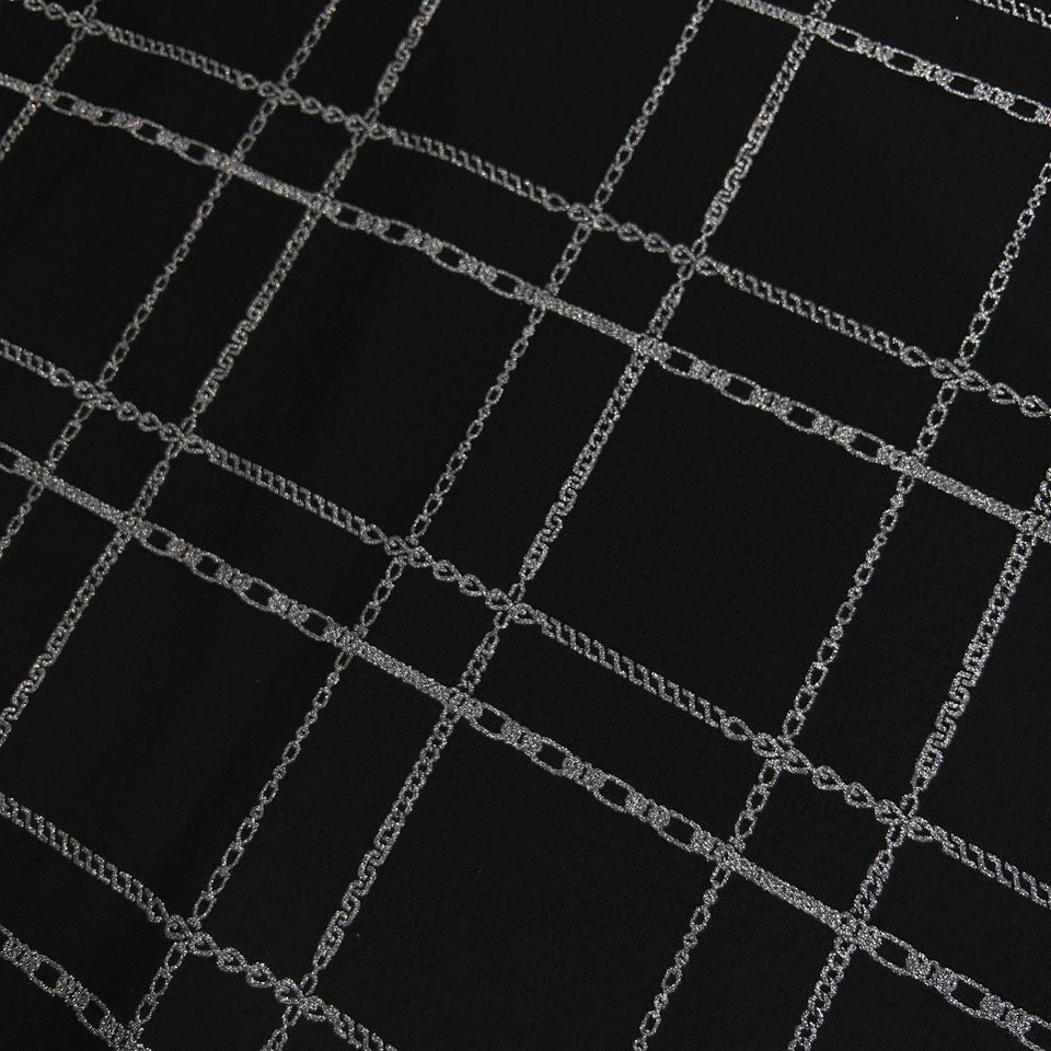 画像をギャラリービューアに読み込む, CHAIN CHECK PRINT T-SHIRT / BLACK*GUNMETAL
