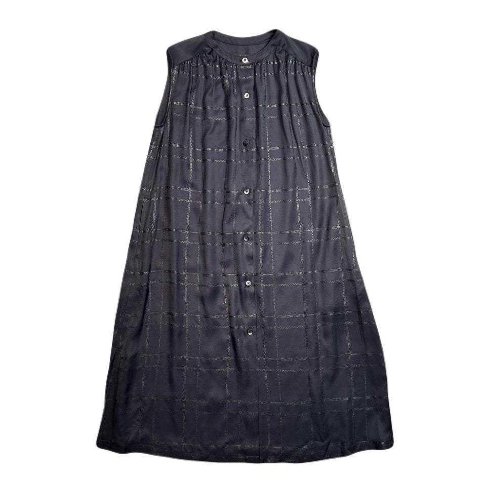 画像をギャラリービューアに読み込む, WOMENS CHAIN CHECK DRESS / BLACK