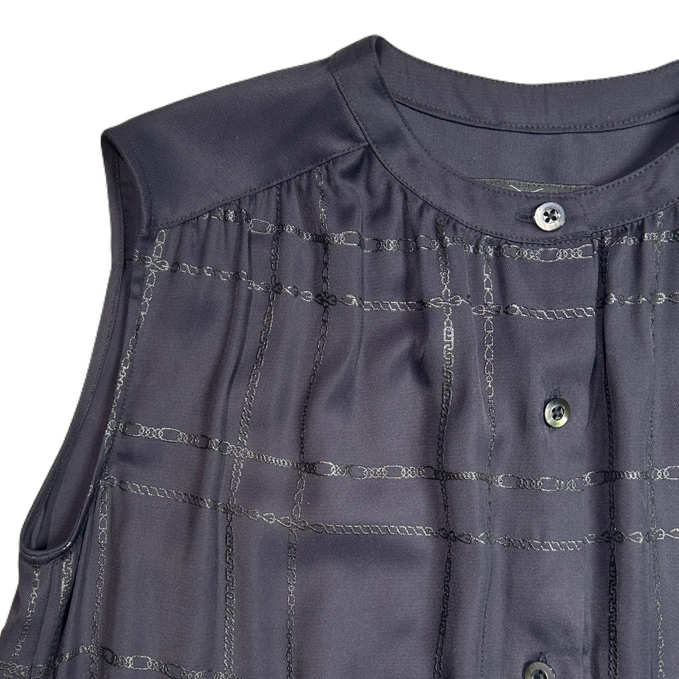 画像をギャラリービューアに読み込む, WOMENS CHAIN CHECK DRESS / BLACK